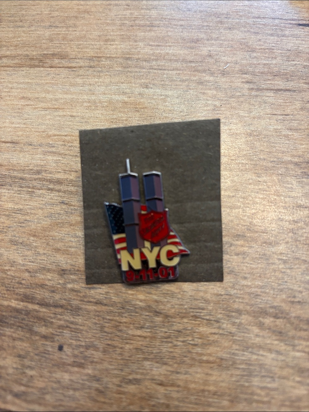 Salvation Army NYC 9-11-01 Twin Towers Commemorative Enamel Pin